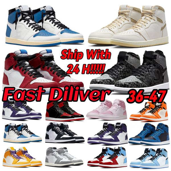 

jumpman 1 1s men basketball shoes unc toe spiderverse bred patent gorge lucky green university blue praline chill royal dark mocha women spo