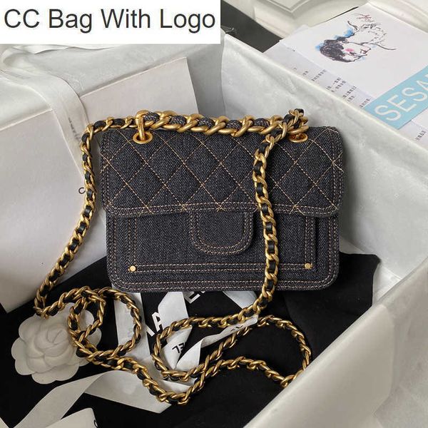 

cc bag 10a chain bag designer bag 22s 19cm cowboy crossbody bags lady shoulder bag with box c538, Black