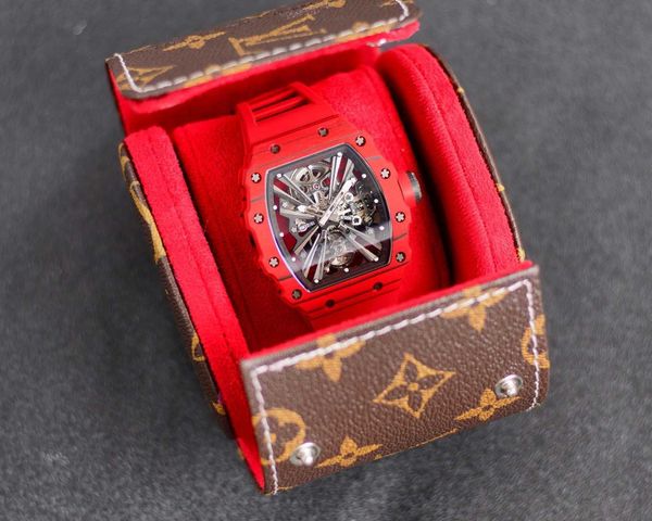 

rm12-01 real tourbillon watch fantasic superb men wrist watches oh33 high-end quality mechanical uhr ntpt all carbon fiber case montre richa, Slivery;brown