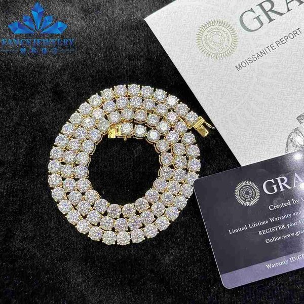 

wholesale 925 silver 10k 14k 18k gold diamond men tennis bracelet chain 2mm 3mm 4mm 5mm 6mm 6.5mm vvs moissanite tennis necklace
