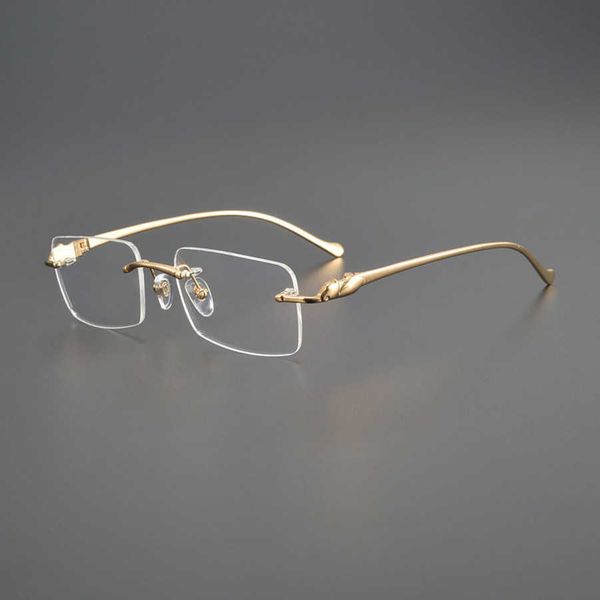 

2023 new luxury designer sunglasses kajia series men's and women's fashion borderless myopia lens pure titanium business eye frame, White;black