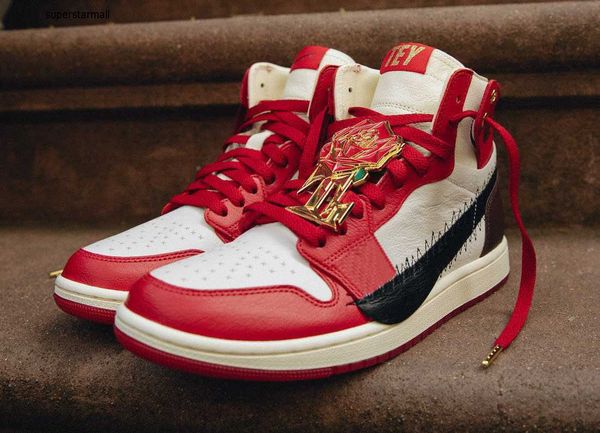 

2023 teyana taylor oom 1 cmft 2 authentic a rose from harlem fj0604-601 1s trainers sports sneakers gym red with original box, Black