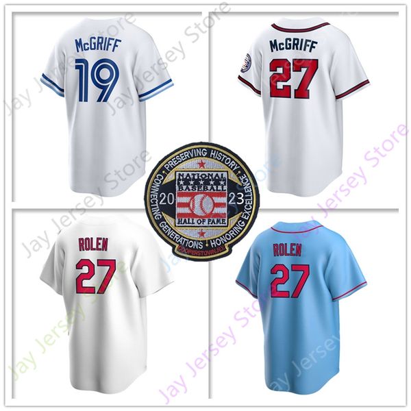 

2023 baseball hall of fame patch jersey fred mcgriff scott rolen button down all stitched, Blue;black