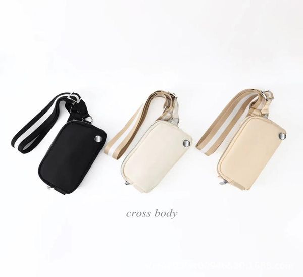 

ll crossbody bags yoga belt bag sports striped shoulder strap multifunction bag mobile phone wallet 3 colors1840018