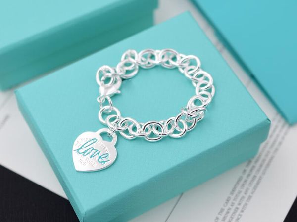 

realfine888 3a tf heart tag toggle bracelets chain in silver iconic jewelry luxury designer for woman with box tf30 1-20, Black
