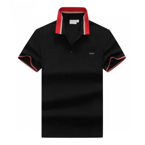 

men bur polo shirt summer new fashion t shirt letter silky pearl floor cotton short-sleeved versatile classic styles casual business mens de, White;black