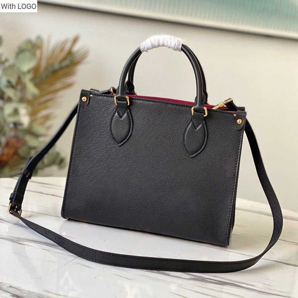 

2023 new 9a l bag designer shoulder bags luxury tote bag m45653 onthego genuine leather underarm bag 25cm high imitation handbags zl112, Black