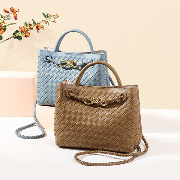 

designer bag venetas woven handbag metal rope buckle design shoulder bag large capacity fashionable crossbody bag gfmz