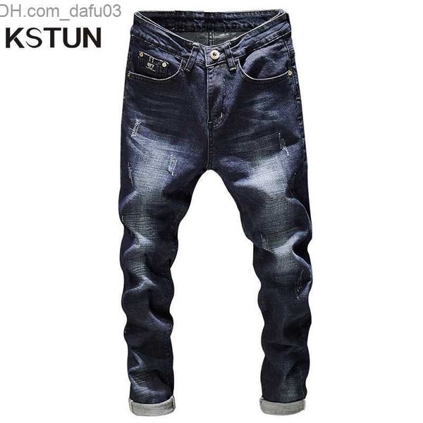 

men's jeans slim fit jeans men pants stretch dark blue spring and autumn denim pants casual full length trousers male jeans homme quali