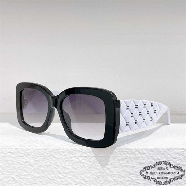 

2023 new luxury designer female ins sunglasses the same large frame letter printing sunglasses ch5438, White;black