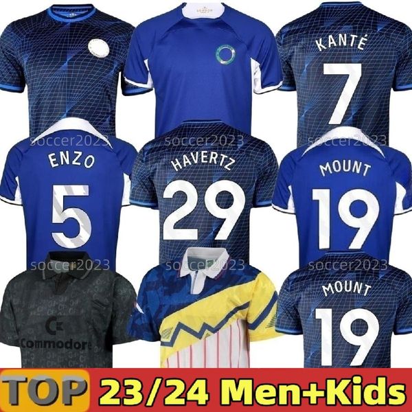 

23 24 pulisic sterling cfc soccer jersey third fans mount enzo kids match havertz ziyech chilwell football shirt koulibaly fofana cucurella, Black;yellow