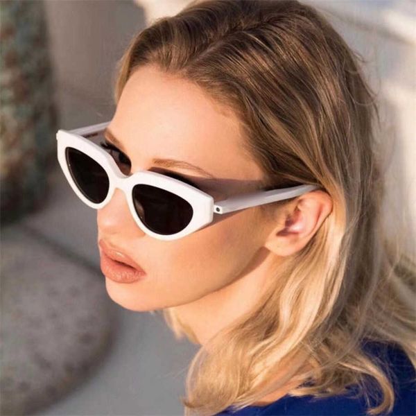

2023 new luxury designer family b's new plate oval sunglasses fashionable men's and women's ins popular online stars same sun, White;black