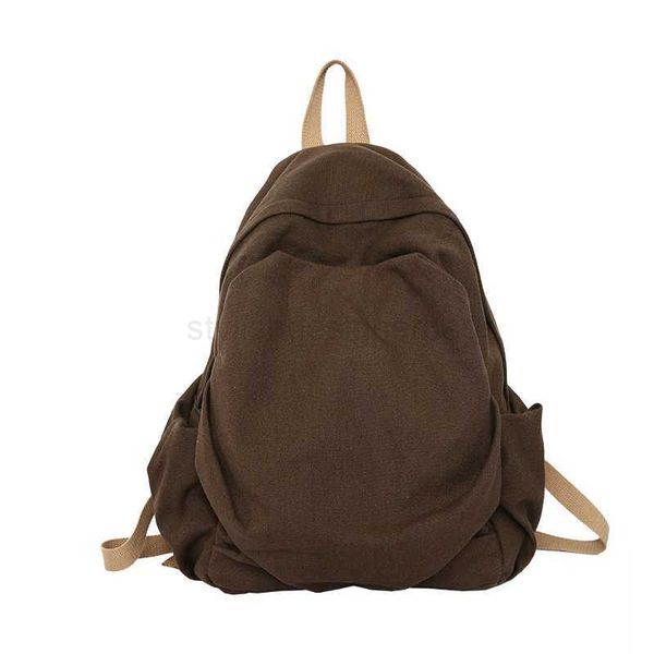 

backpack style women's canvas backpack 100% cotton men's school bag solid casual or travel bag japanese and korean style backpacks