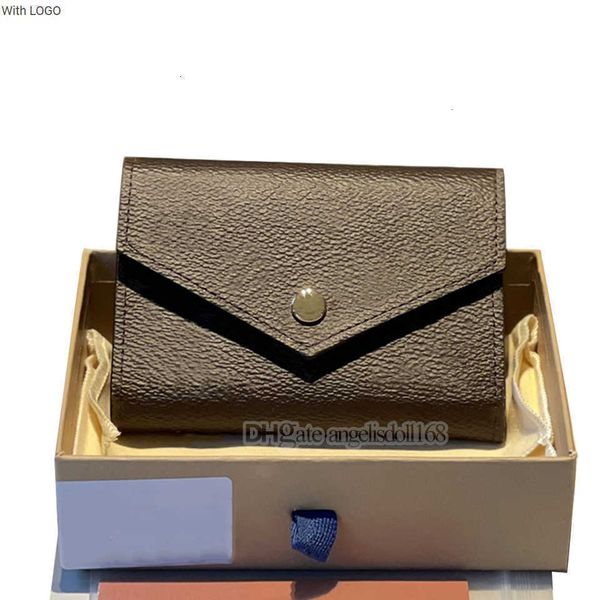 

2023 new 9a bag luxury designer canvas monogrann letters print womens wallets credit card holder zipper coin purse 3fold envelope wallet men, Black