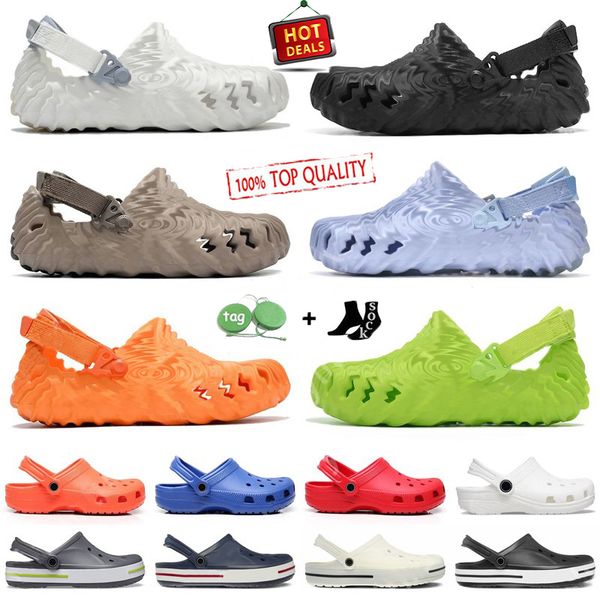 

croc clog designer charms buckle sandals slippers salehe bembury x pollex slides beach crocodile black mens shoes nursing hospital womens fl