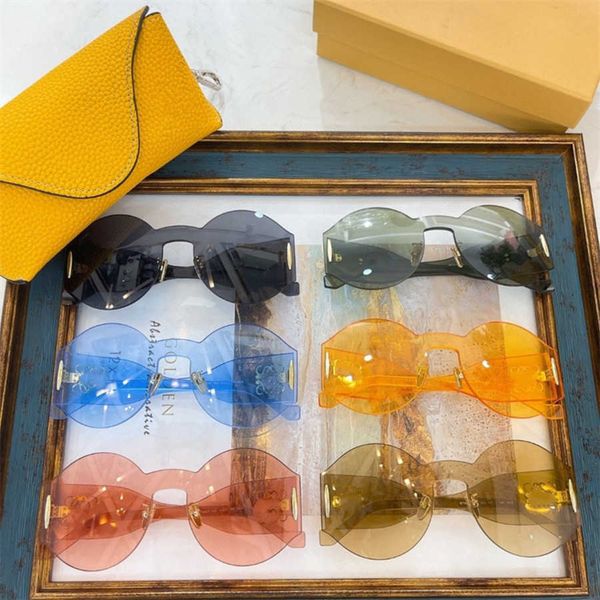 

2023 new luxury designer luo yijia round frame goggles net red ins the same one-piece mirror lw sunglasses, White;black