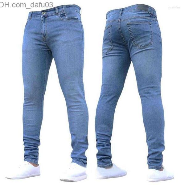 

men's jeans men's jeans mens pants zipper stretch casual slim fit trousers male plus size pencil denim skinny for menmen's he, Blue