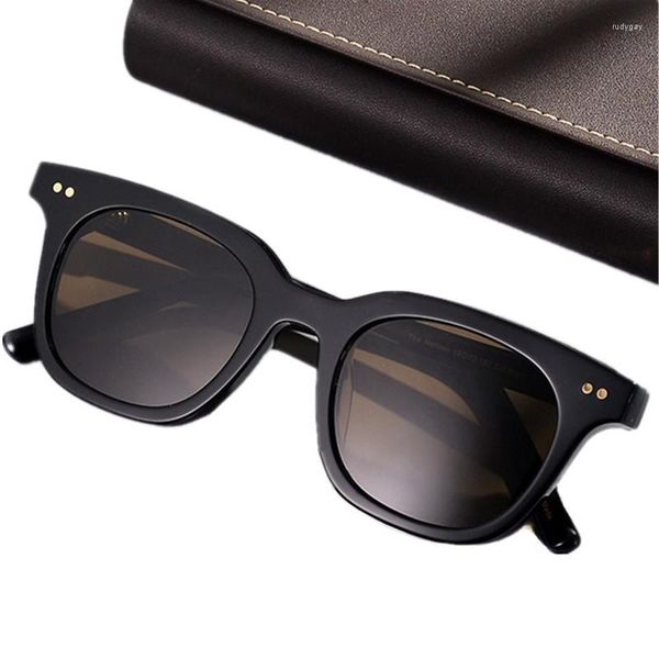 

sunglasses gem desi concise square polarized brown uv400 imported pure-acetates fullrim 49-22 for prescription korea star style986, White;black