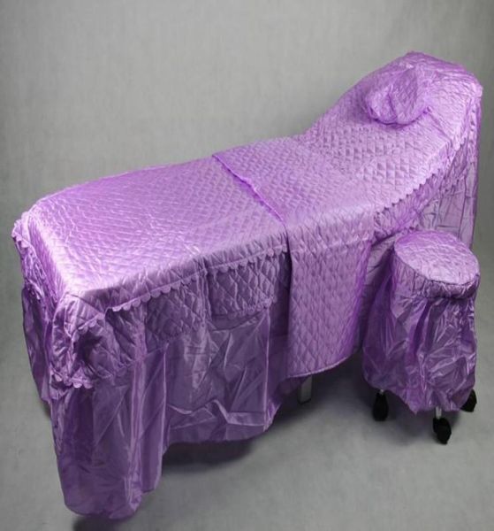 

beuty bedspread 4pcs one set purple facial beauty bed covers for spa salon use2329968