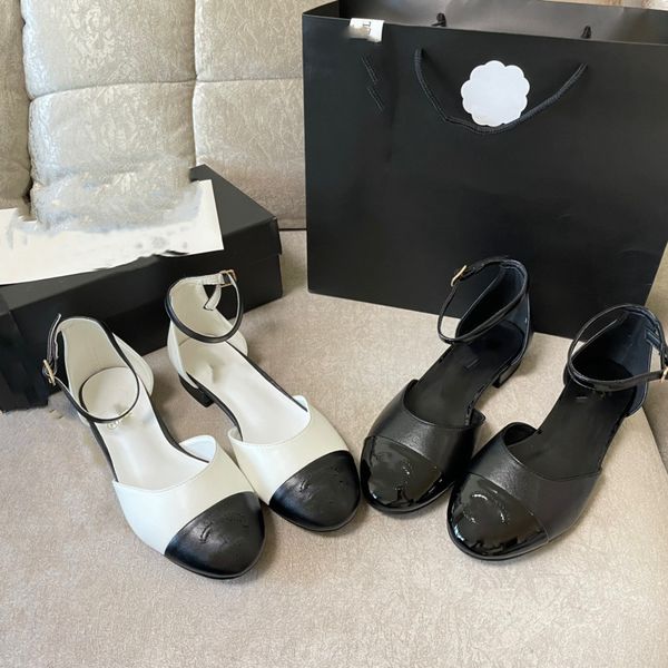 

dress shoes womens loafer block heel pumps mules 100% real leather dermal sole luxury designer shoes dust bag summer mary jane with lock ico, Black