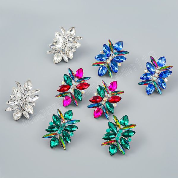 

4colors rhinestone dangle earrings for women jewelry fashion girls birthday earrings accessories, Silver