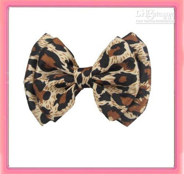 

new 12pcs leopard printed satin hair bow hair alligator clip4269635, Golden;silver