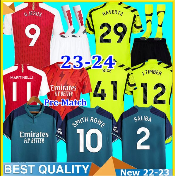 

23 24 rice havertz saka soccer jerseys martinelli g.jesus odegaard pre match nketiah saliba jorginho tierney smith rowe 2023 2024 football s, Black;yellow