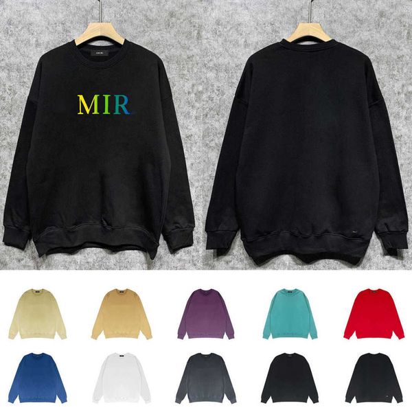 

designer sweater mens sweatshirt fashion printed long sleeve tshirt a 23ss miri round neck hoodie men women oversize sweaters pullover jacke, Black