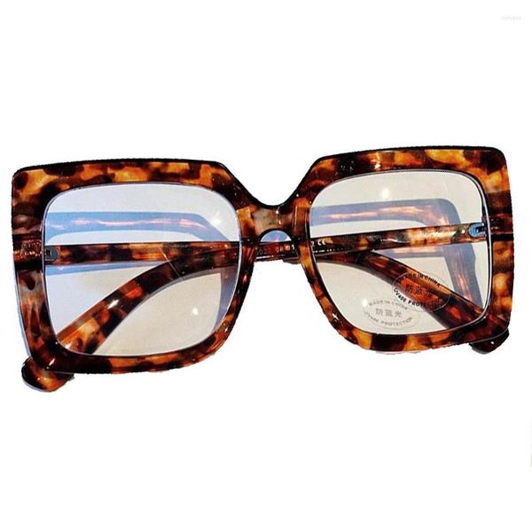 

sunglasses oversized square frame anti blue light glasses fashion computer goggles uv protection flat mirror eyewear optical eyeglasses310, White;black