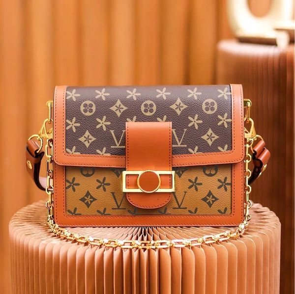 

tote m45958 m45959 womens man luxury designer 2 size dauphine metal clasp genuine leather fashion crossbody shoulder bags hobo bag cross bod