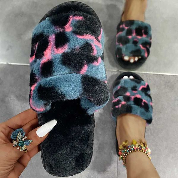 

slippers slippers winter shoes for woman home slippers 2021 new fashion slippers shoes 2cm heel gray faux fur size 36-41, Black