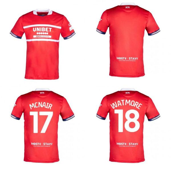 

2023/24 middlesbrough soccer jerseys 2024 clarke fry mcnair shirts mens forss lenihan akpom football uniforms, Black;yellow