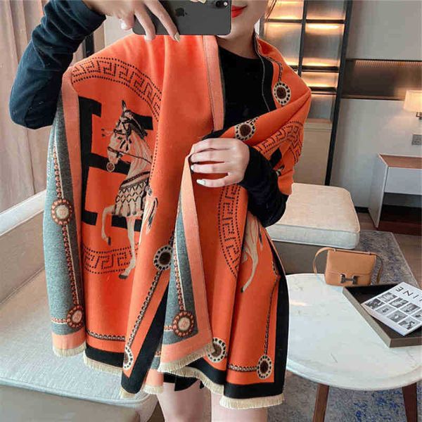 

new h cashmere scarf women039s winter warm long thickened carriage scarf shawl1157653 guqt, Blue;gray