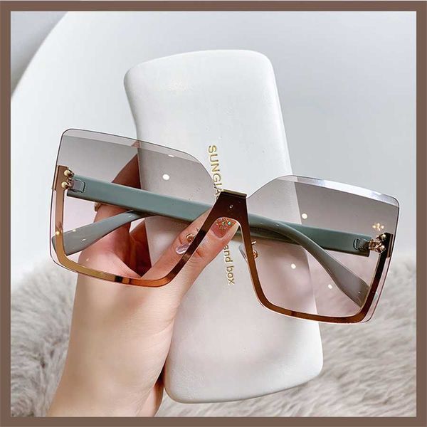 

frame metal sunglasses half fashion women eyewear uv protection glasses 2022, White;black
