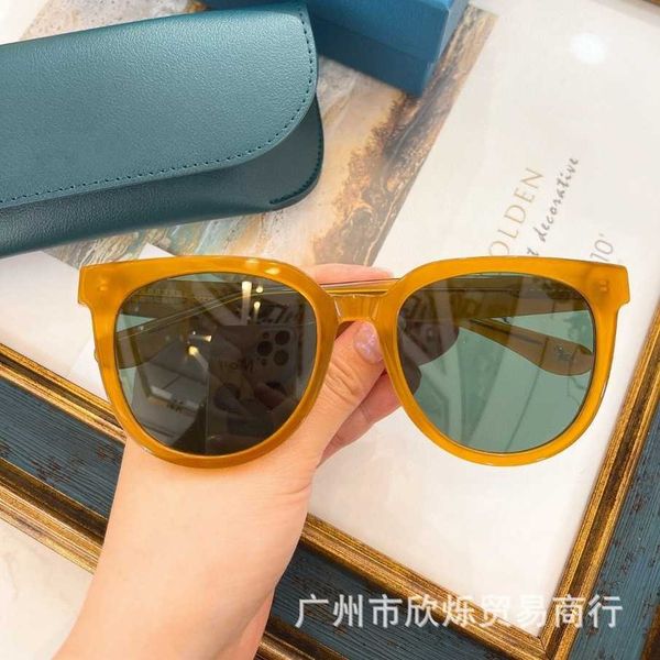 

2023 luxury designer sunglasses kajia new jelly color for women kirs * en xu hongdou same round frame plate ins sunglasses, White;black