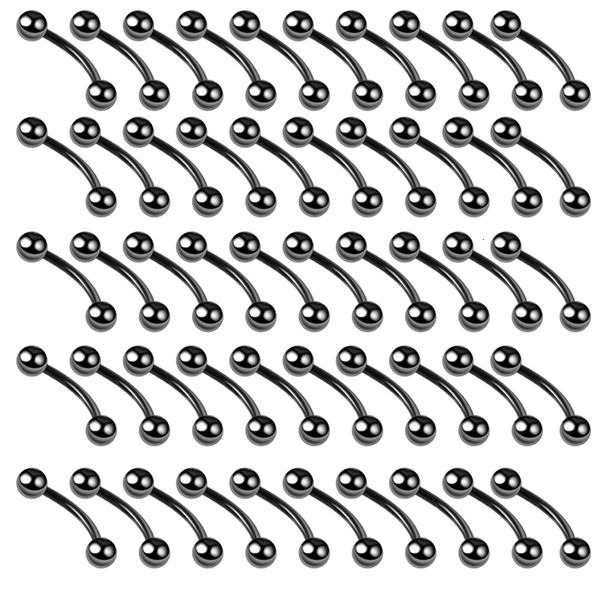 

navel bell button rings wholesale 100pcs/lot steel eyebrow rings piercing banana eyebrow ring rook piercings barbell earring studs body jewe, Silver