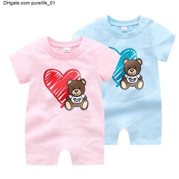 

rompers baby girls cotton cartoon baby clothes summer newborn romper toddler costume 3-24 months, Blue