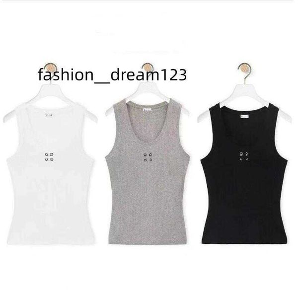 

women knits tee designer embroidery knitted vest tank sleeveless breathable knitted pullover womens sport, White