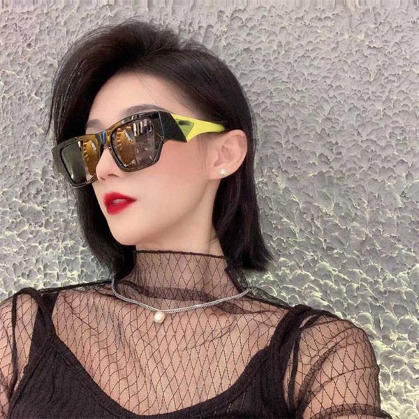 

2023 new luxury designer new p family women's net red ins same style personality color matching irregular box sunglasses fashion, White;black