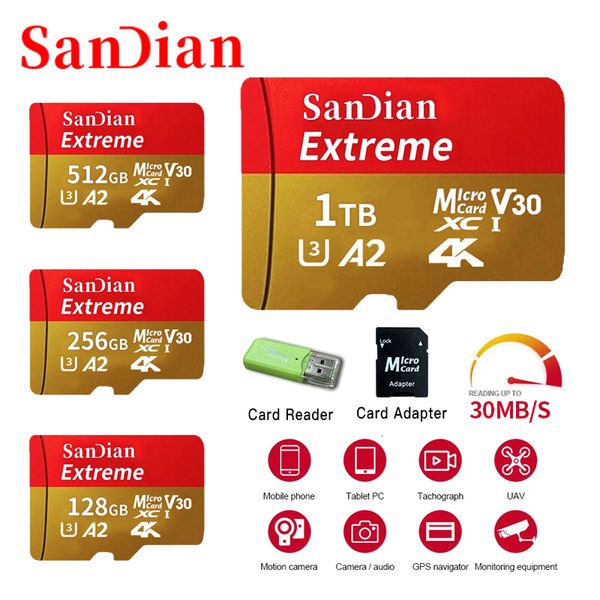 Memory Cards Hard Drivers High Speed 1TB 512GB Micro SD Memory Card 256GB USB Drive Large Capacity Micro TF Flash SD Card 128 GB for Computerphonecamera 230731