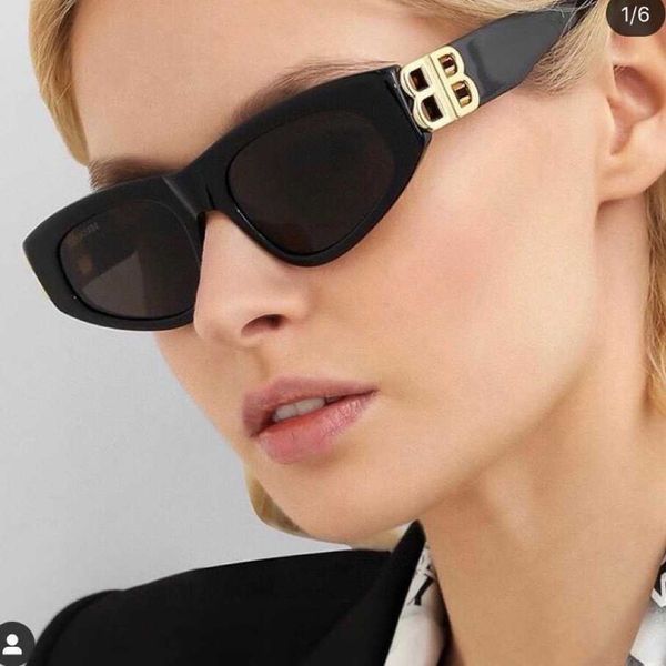 

2023 new luxury designer ins fashion versatile plate cat eye double b star net red sunglasses bb0095, White;black