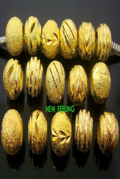 

100pcs mixed gold aluminun round beads for jewelry making loose charms diy big hole beads for european bracelet whole in bulk 8896050, Black