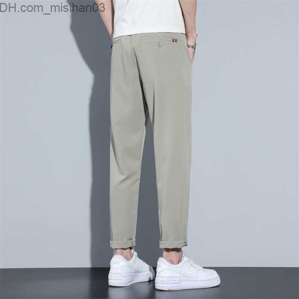 

men's pants tfetters brand casual set men's pants spring/summer comfortable solid men's dress pants korean fashion men's, Black