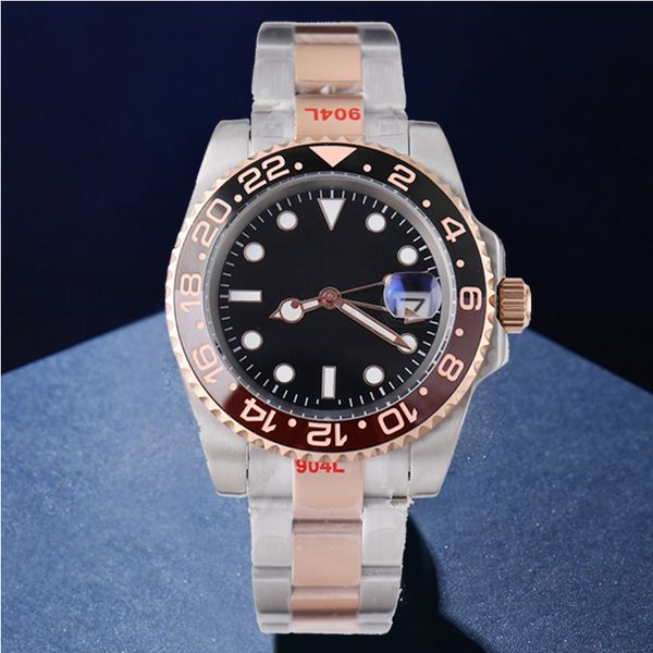 

submarine calendar typ men women watch precision durability 40mm quartz automatic 2813 movement 904l stainless steel watches mens waterproof, Slivery;brown