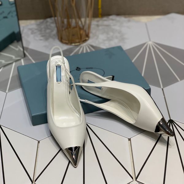 

modellerie metal-toecap leather slingback pumps star style fashion comfortable single shoes design platform designer factory shoebox, Black