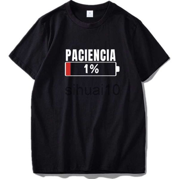 

men's t-shirts patience at 1% funny gift birthday couples t-shirt 100% cotton eu size tee j230731, White;black