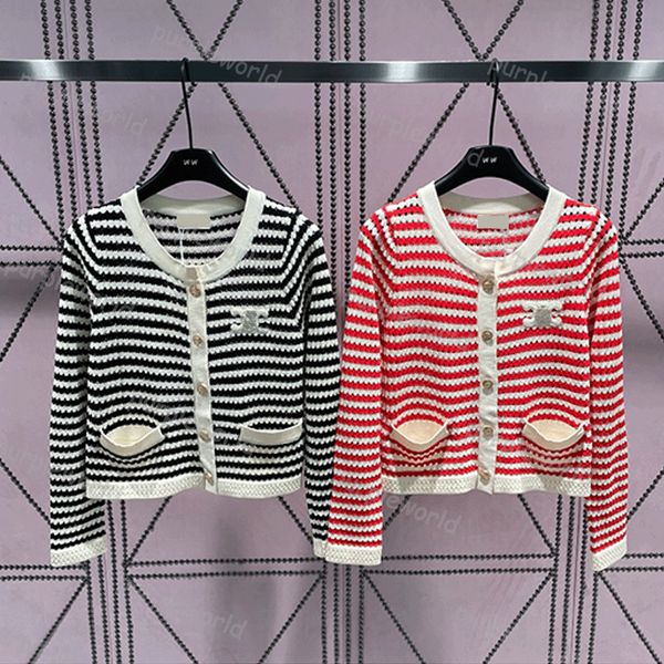 

womens sweater casual crew neck long sleeve striped cardigan autumn winter fashion pocket knitted sweater clothes, White