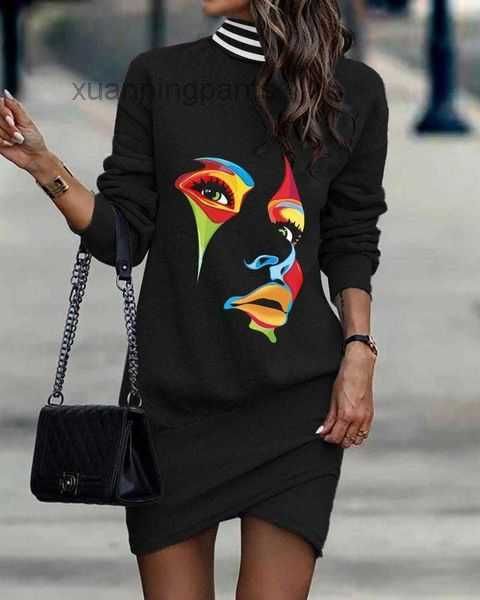 

new 2023 style long sleeve high collar fall winter dress kbdx, White;black