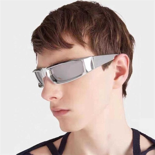 

2023 new luxury designer p family's future science and technology men's ins net red same concave shape silver sunglasses women&#03, White;black