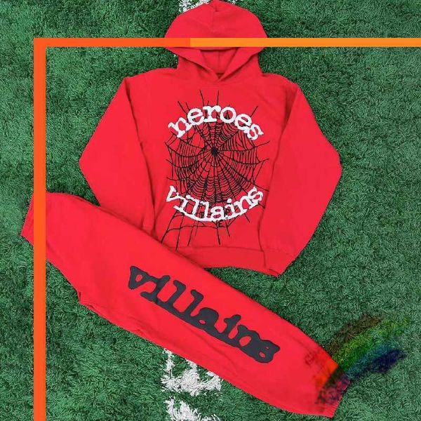

men's hoodies sweatshirts red metro boomin sp5der 555555 hoodie men women young thug spider web star letter pulloverf236, Black